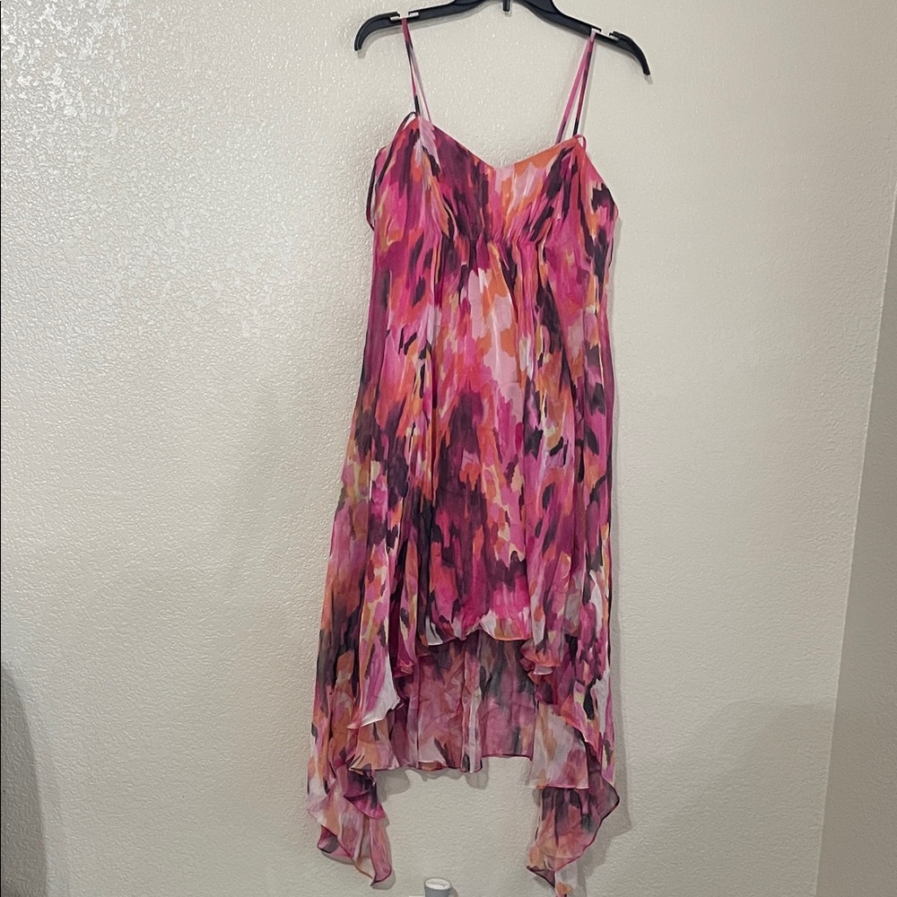 Pamella Roland Pink and Purple Asymmetrical Dress